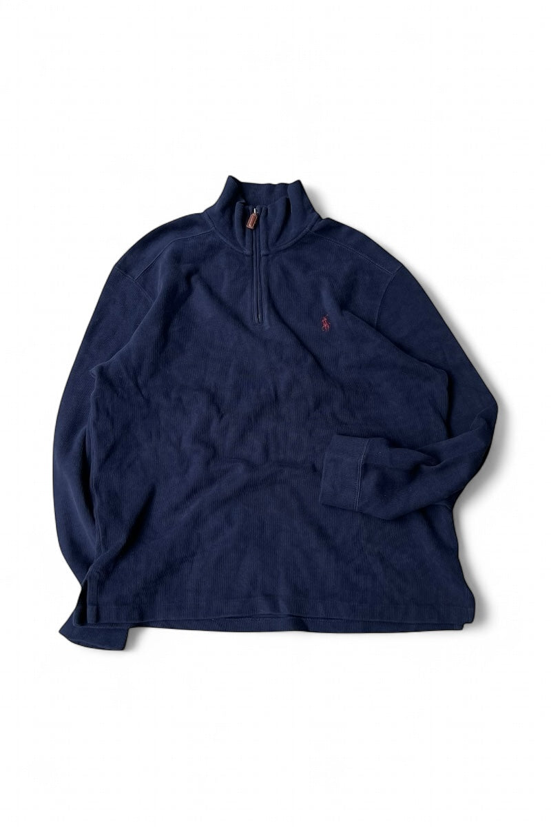 90'S HALF ZIP SWEATSHIRT / NAVY [SIZE: L USED]