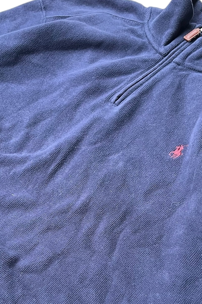 90'S HALF ZIP SWEATSHIRT / NAVY [SIZE: L USED]