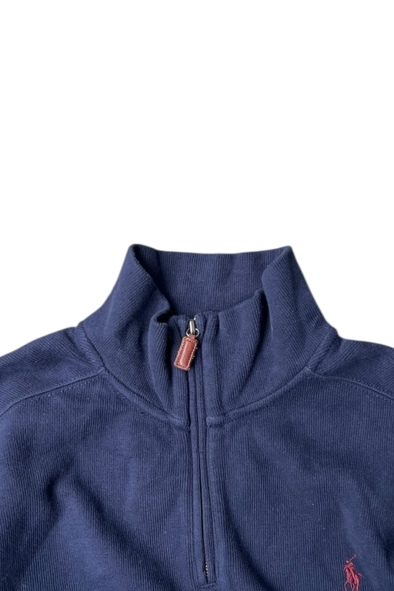 90'S HALF ZIP SWEATSHIRT / NAVY [SIZE: L USED]