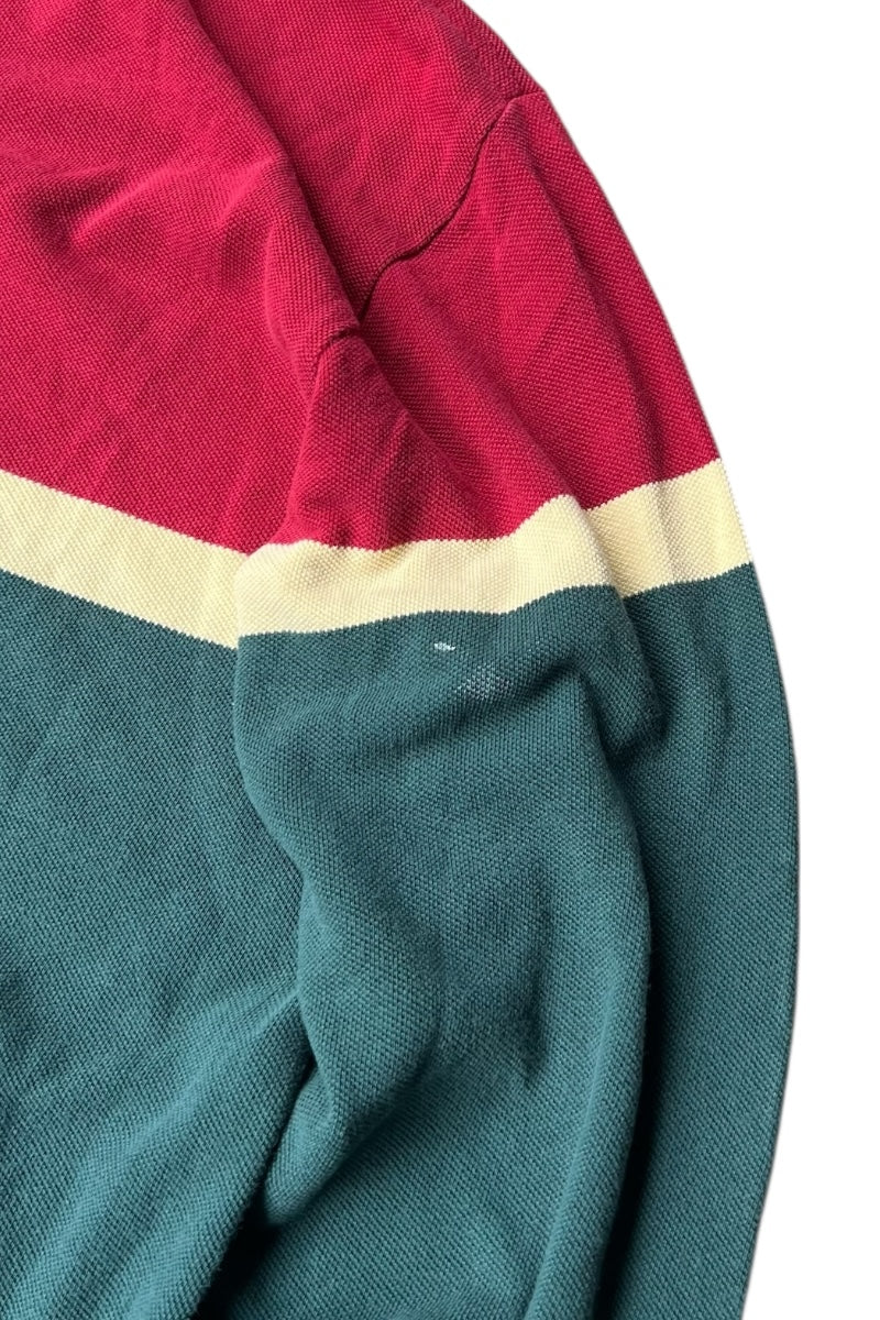 80s TURTLENECK CAT SWEATSHIRT / RED [SIZE: XL USED]