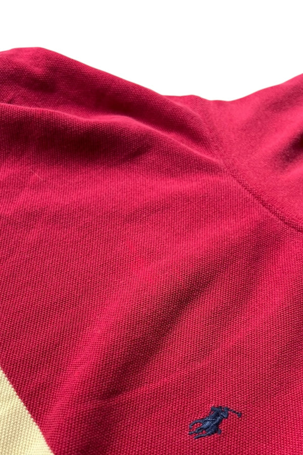 80s TURTLENECK CAT SWEATSHIRT / RED [SIZE: XL USED]