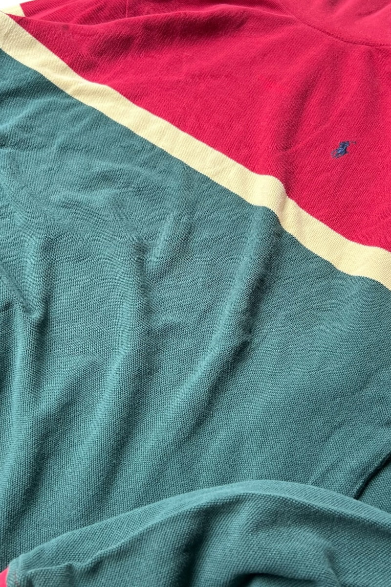 80s TURTLENECK CAT SWEATSHIRT / RED [SIZE: XL USED]