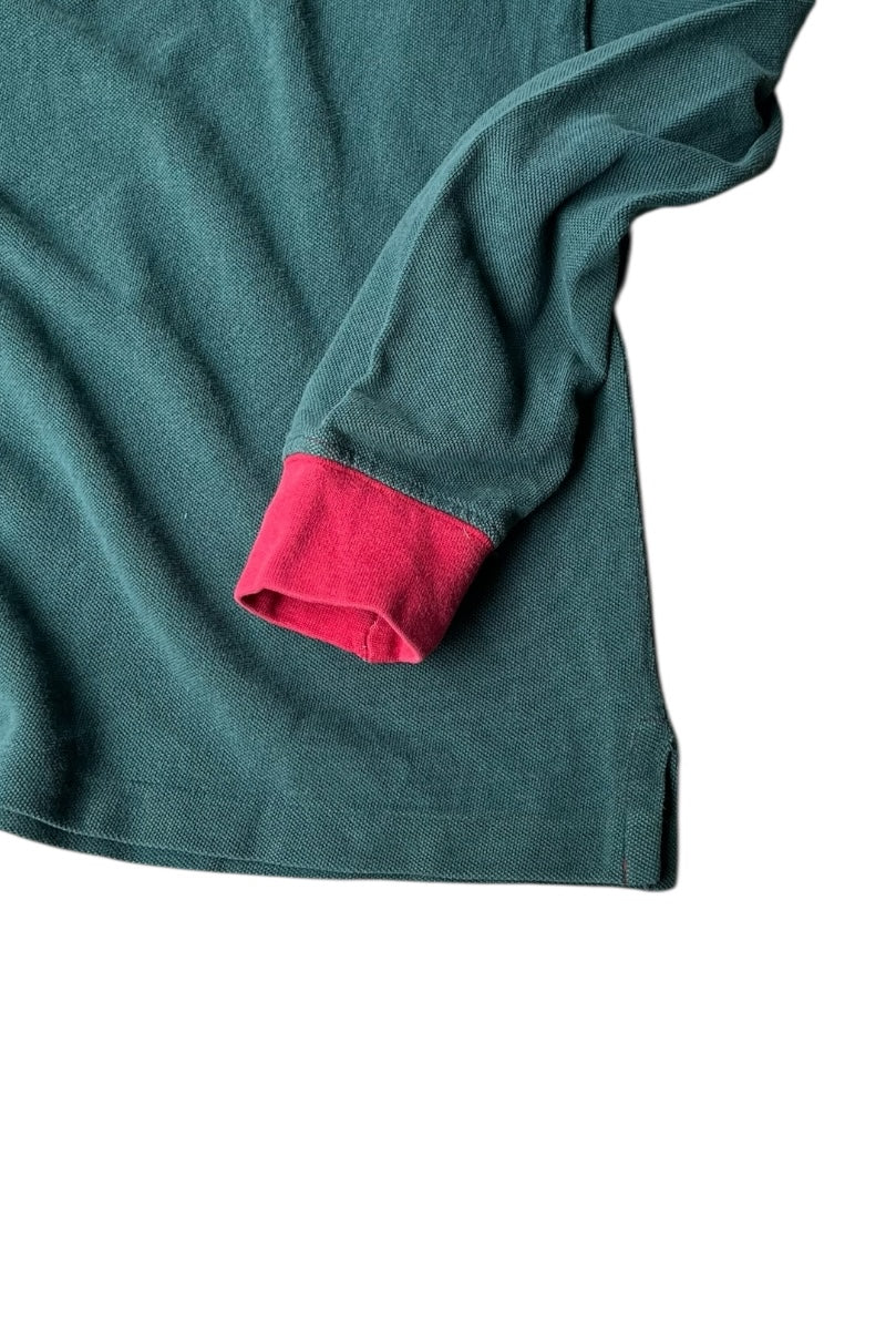 80s TURTLENECK CAT SWEATSHIRT / RED [SIZE: XL USED]
