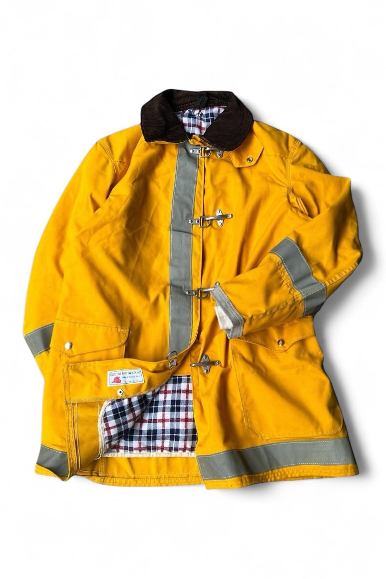 MADE IN USA 90'S FIREMAN JACKET / YELLOW [SIZE: 40 USED]