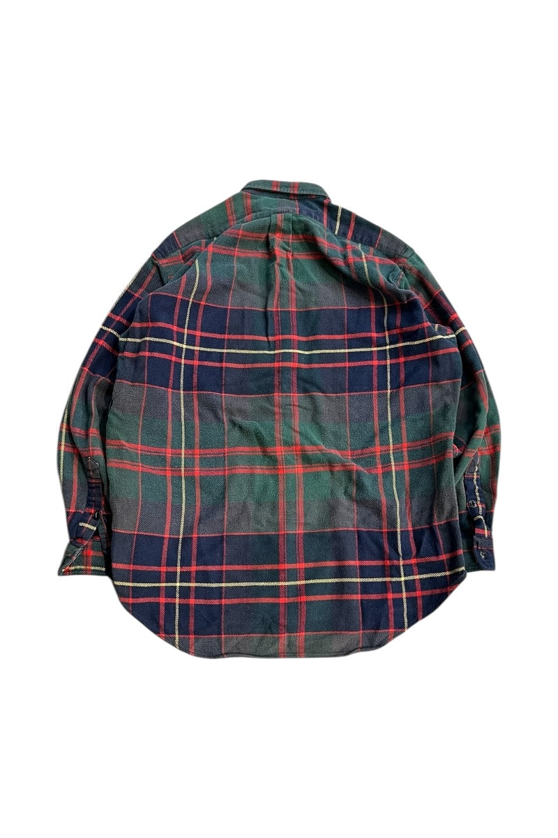 90'S COTTON FLANNEL L/S SHIRT / CHECK [SIZE: M USED]