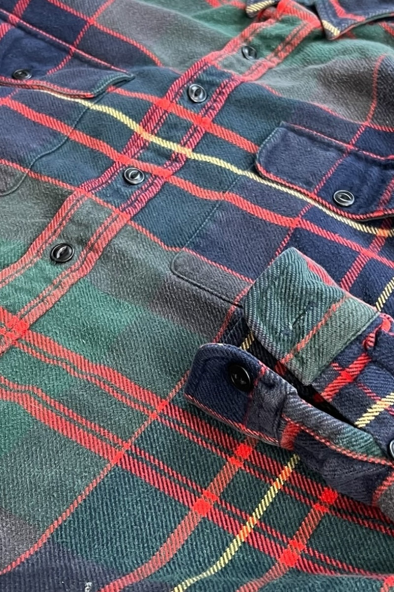 90'S COTTON FLANNEL L/S SHIRT / CHECK [SIZE: M USED]