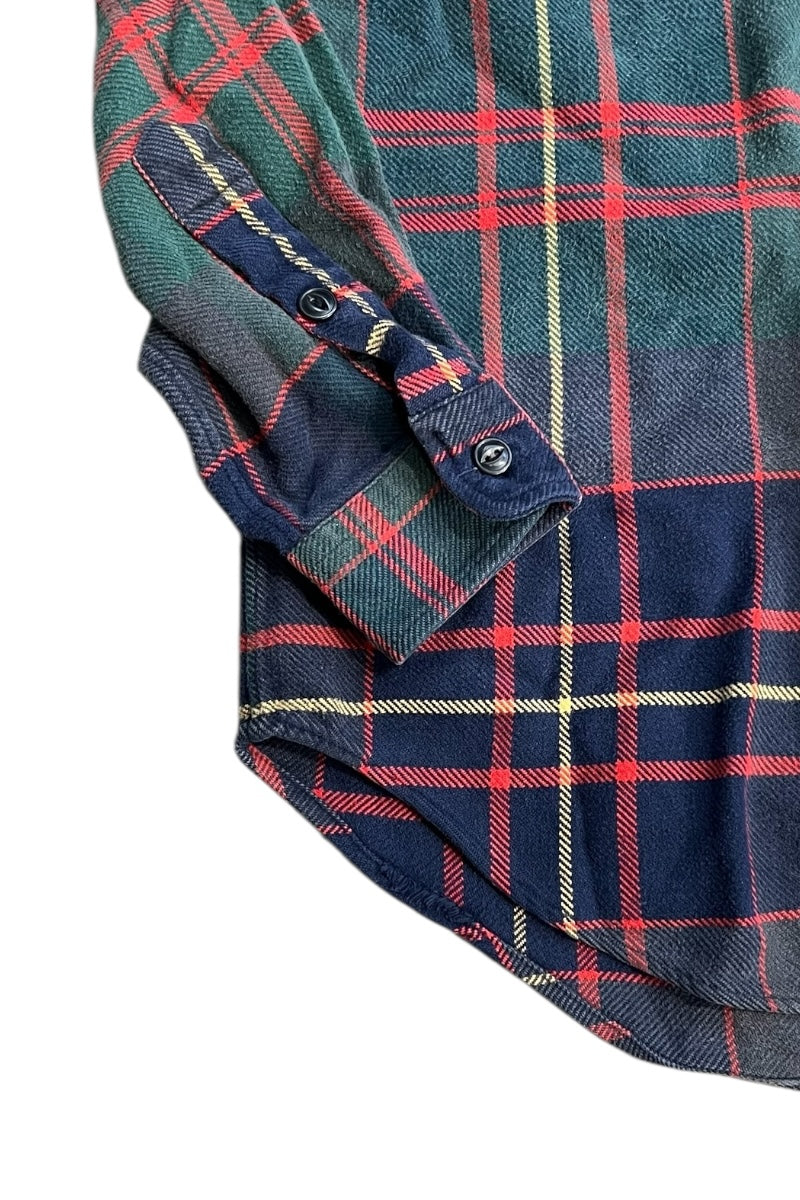 90'S COTTON FLANNEL L/S SHIRT / CHECK [SIZE: M USED]