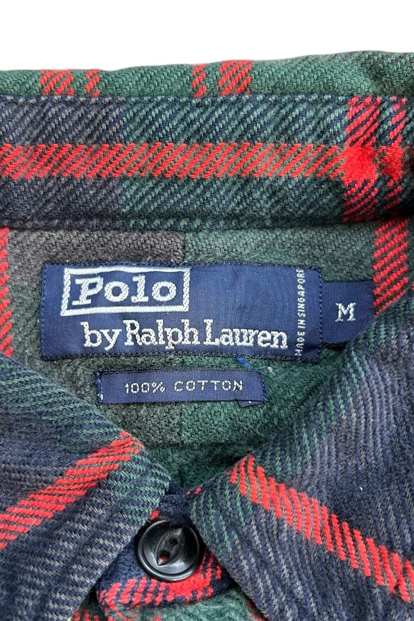 90'S COTTON FLANNEL L/S SHIRT / CHECK [SIZE: M USED]