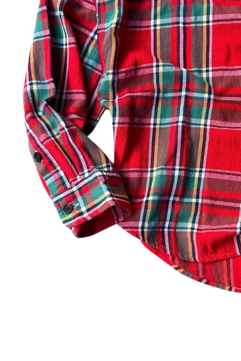 90'S CLASSIC FIT CHECK L/S SHIRT / RED [SIZE: M USED]