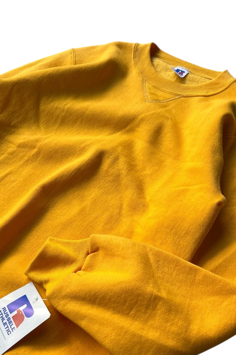 MADE IN USA 90'S SWEATSHIRT / YELLOW [SIZE: S DEADSTOCK/NOS]
