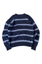 画像をギャラリービューアに読み込む, 90&#39;S COOKIE CREST BORDER COTTON KNIT SWEATER / NAVY [SIZE: L USED]
