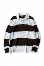 画像をギャラリービューアに読み込む, 90&#39;S L/S EXCLUSIVE OF DECORATION RUGBY SHIRT / BROWN [SIZE: M USED]
