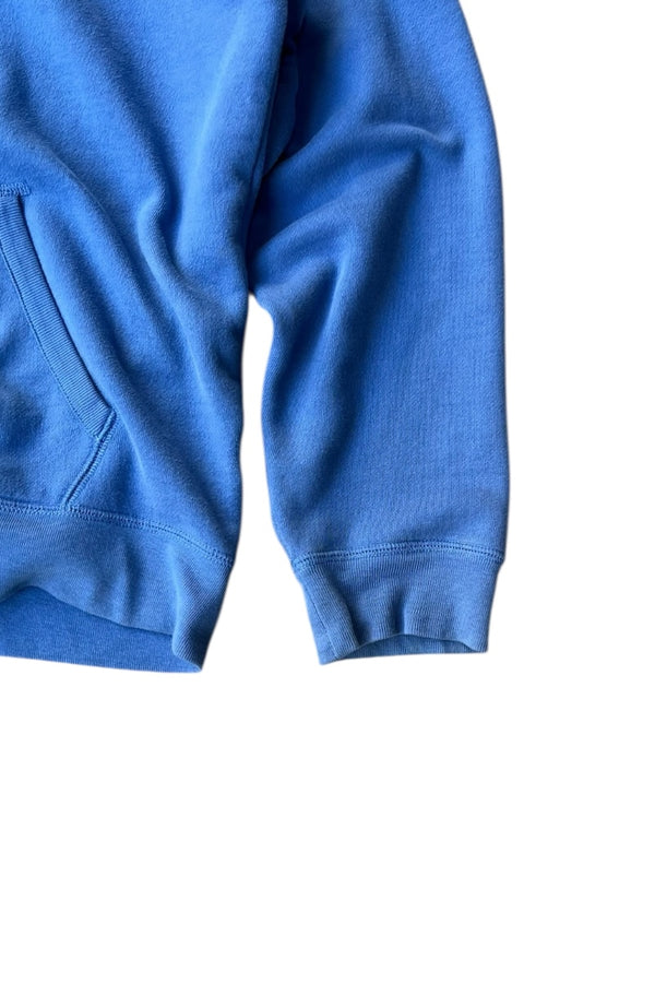 90'S ONE POINT LOGO ZIP UP HOODIE / BLUE [SIZE: XL USED]