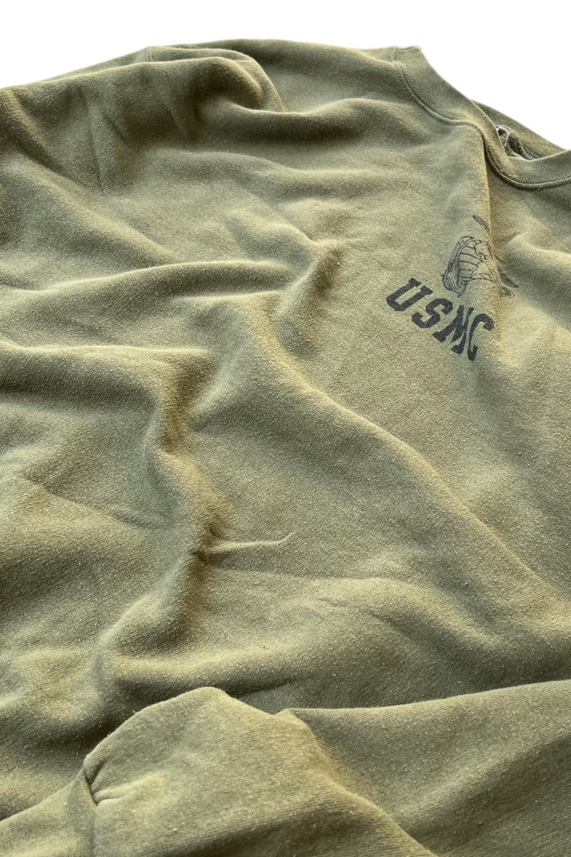 MADE IN USA 90'S USMC SWEATSHIRT / KHAKI [SIZE: L USED]