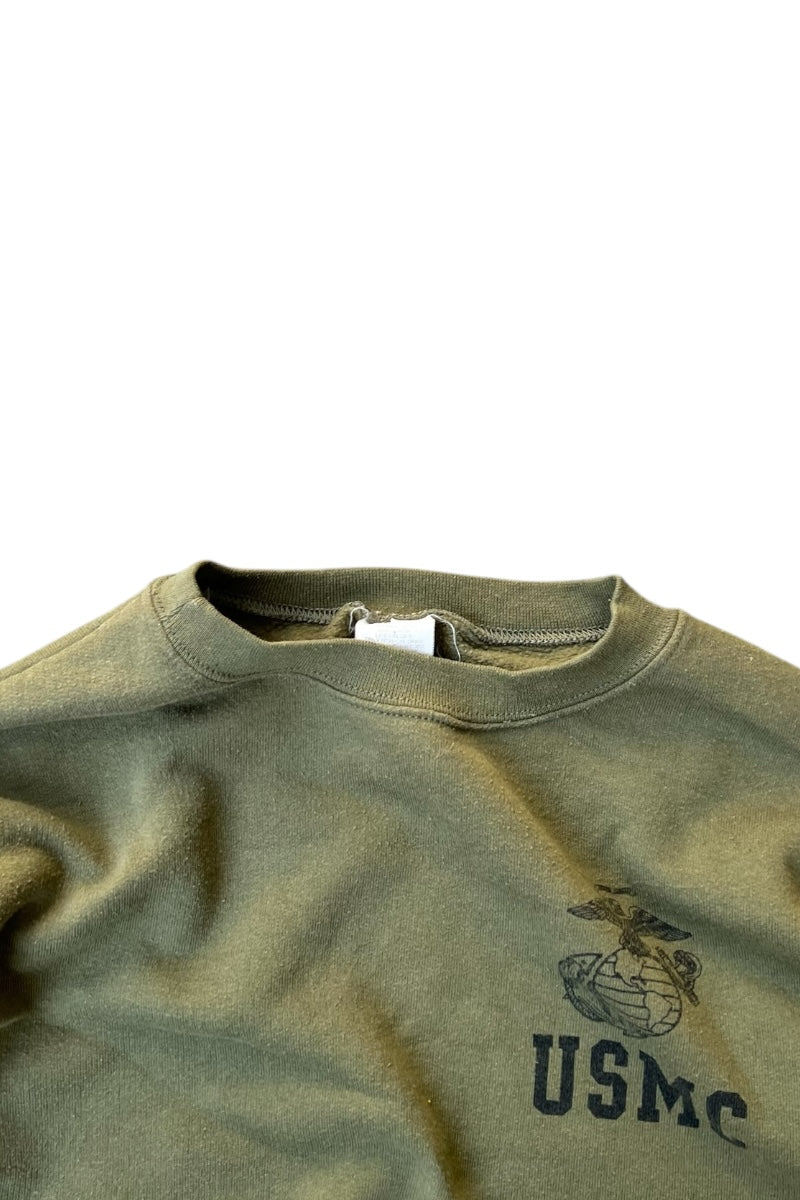 MADE IN USA 90'S USMC SWEATSHIRT / KHAKI [SIZE: L USED]