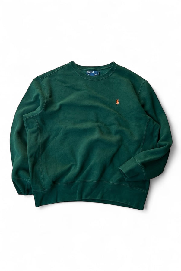 90's ONE POINT LOGO SWEATSHIRT / GREEN [SIZE: XL USED]