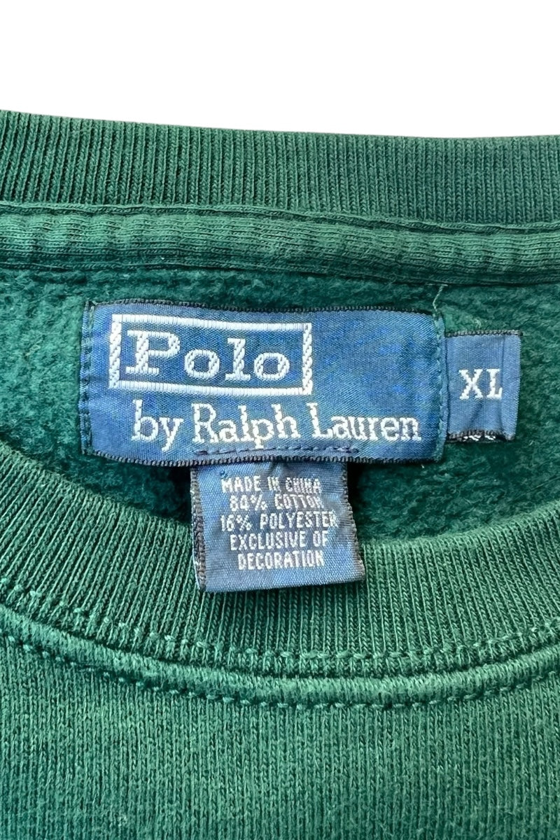 90's ONE POINT LOGO SWEATSHIRT / GREEN [SIZE: XL USED]