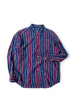 画像をギャラリービューアに読み込む, 90&#39;S L/S STRIPE SHIRT / NAVY [SIZE: L USED]
