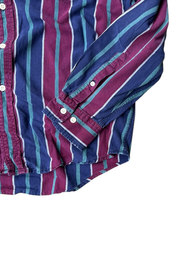 88-90'S L/S STRIPE SHIRT / NAVY [SIZE: L USED]