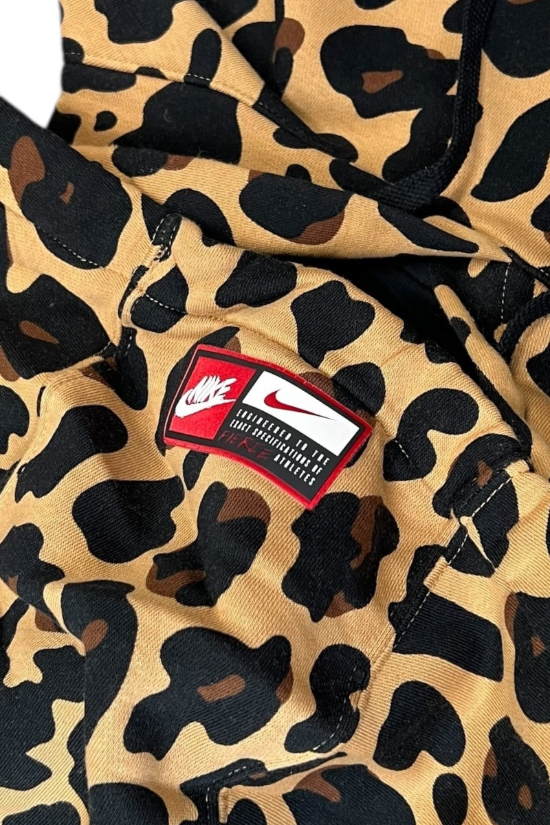 LEOPARD HOODIE SWEATSHIRT / BROWN [SIZE: L USED]