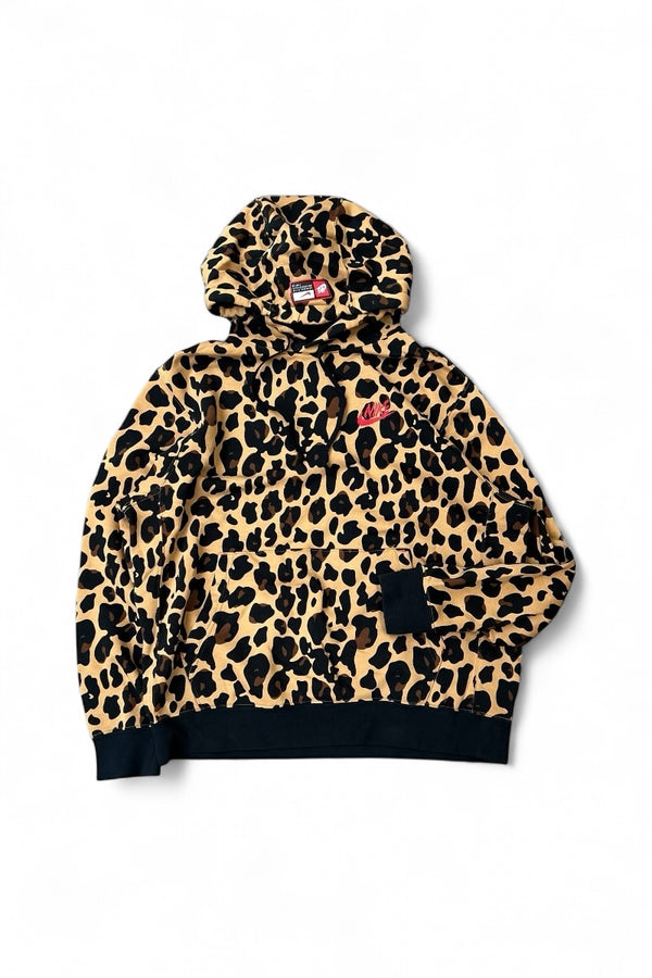 LEOPARD HOODIE SWEATSHIRT / BROWN [SIZE: L USED]