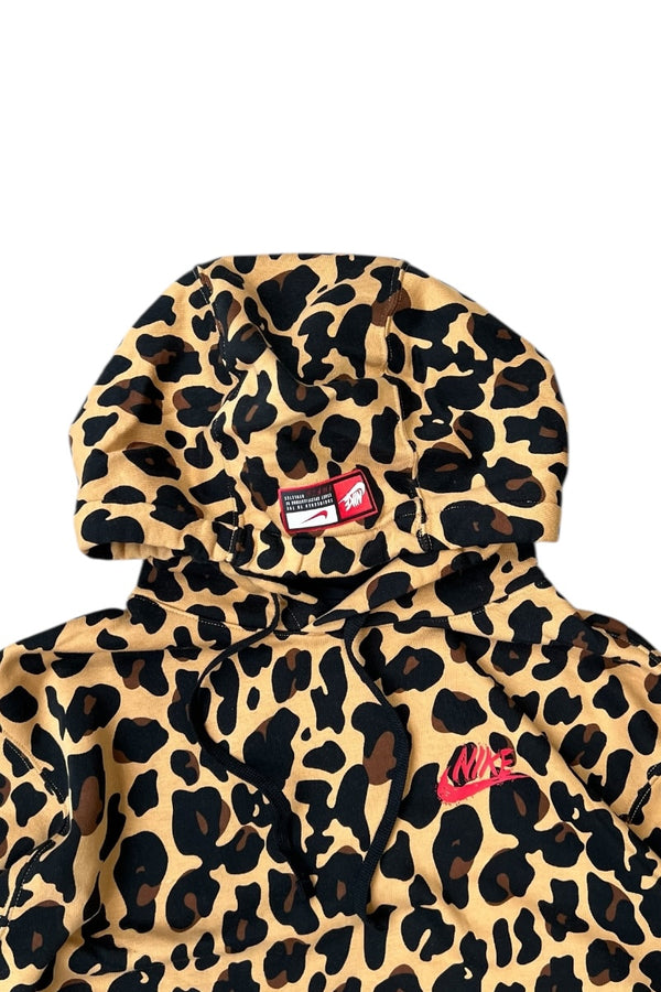 LEOPARD HOODIE SWEATSHIRT / BROWN [SIZE: L USED]