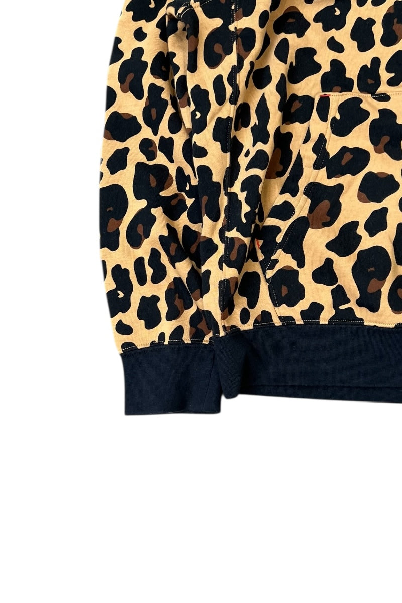 LEOPARD HOODIE SWEATSHIRT / BROWN [SIZE: L USED]