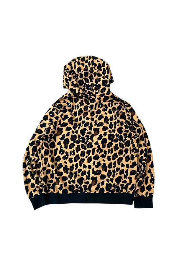 LEOPARD HOODIE SWEATSHIRT / BROWN [SIZE: L USED]