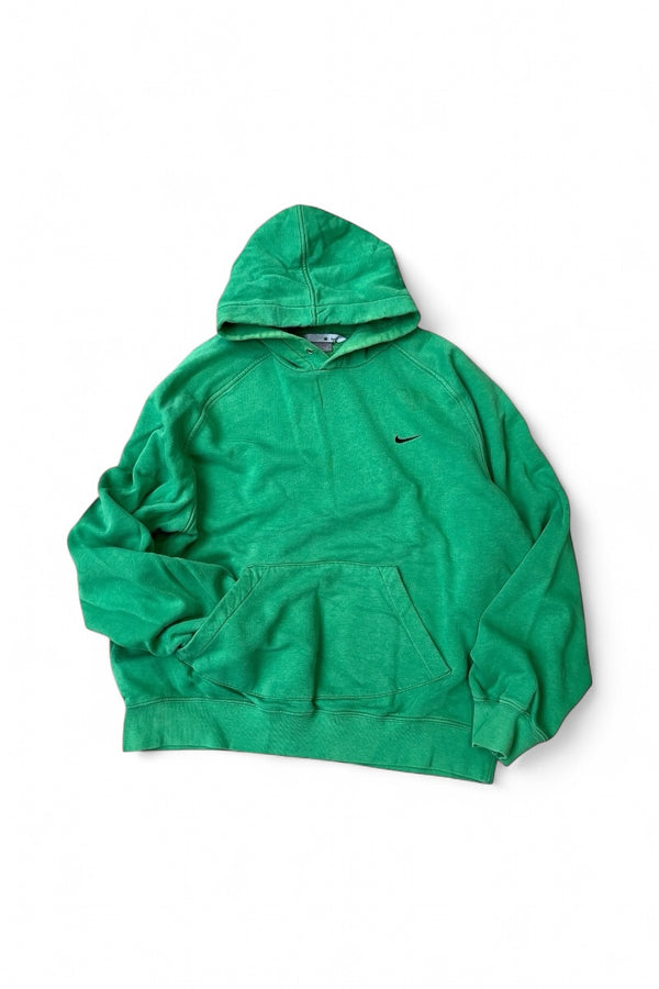 Y2K EARLY 00'S ONE POINT LOGO SWEAT HOODIE / GREEN [SIZE: M USED]