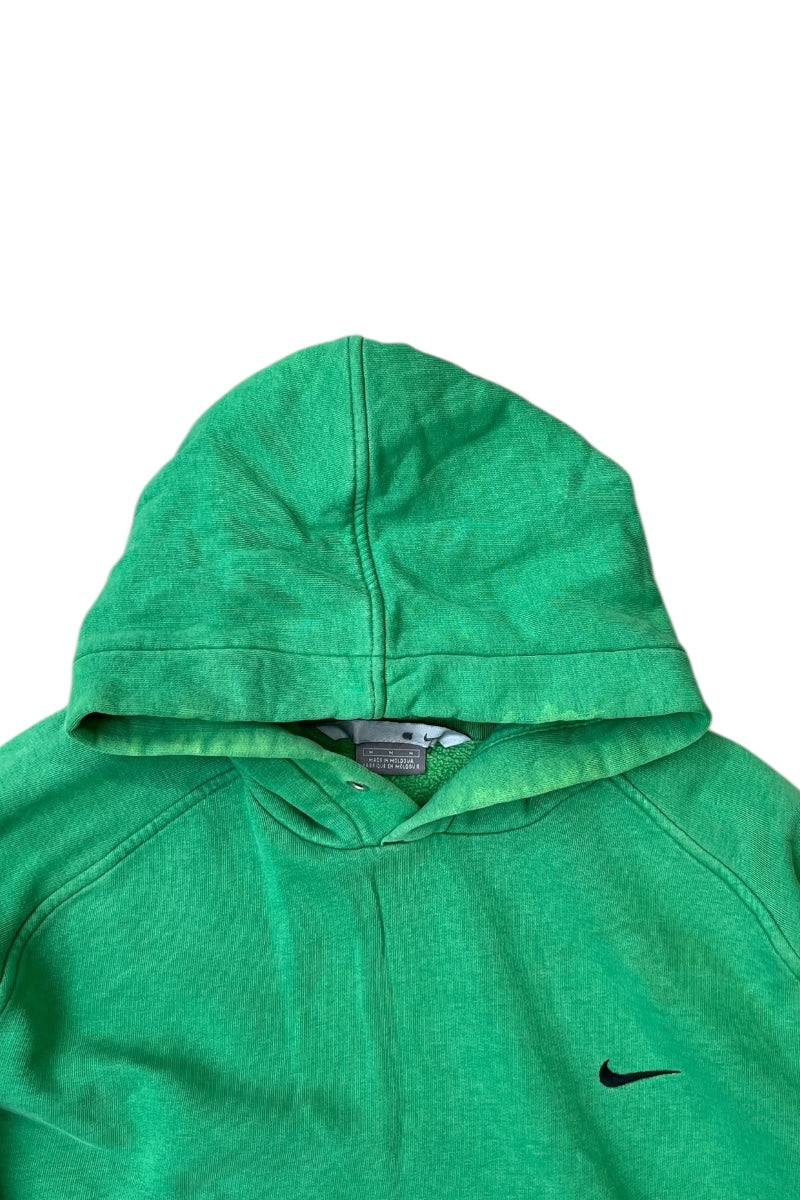Y2K EARLY 00'S ONE POINT LOGO SWEAT HOODIE / GREEN [SIZE: M USED]