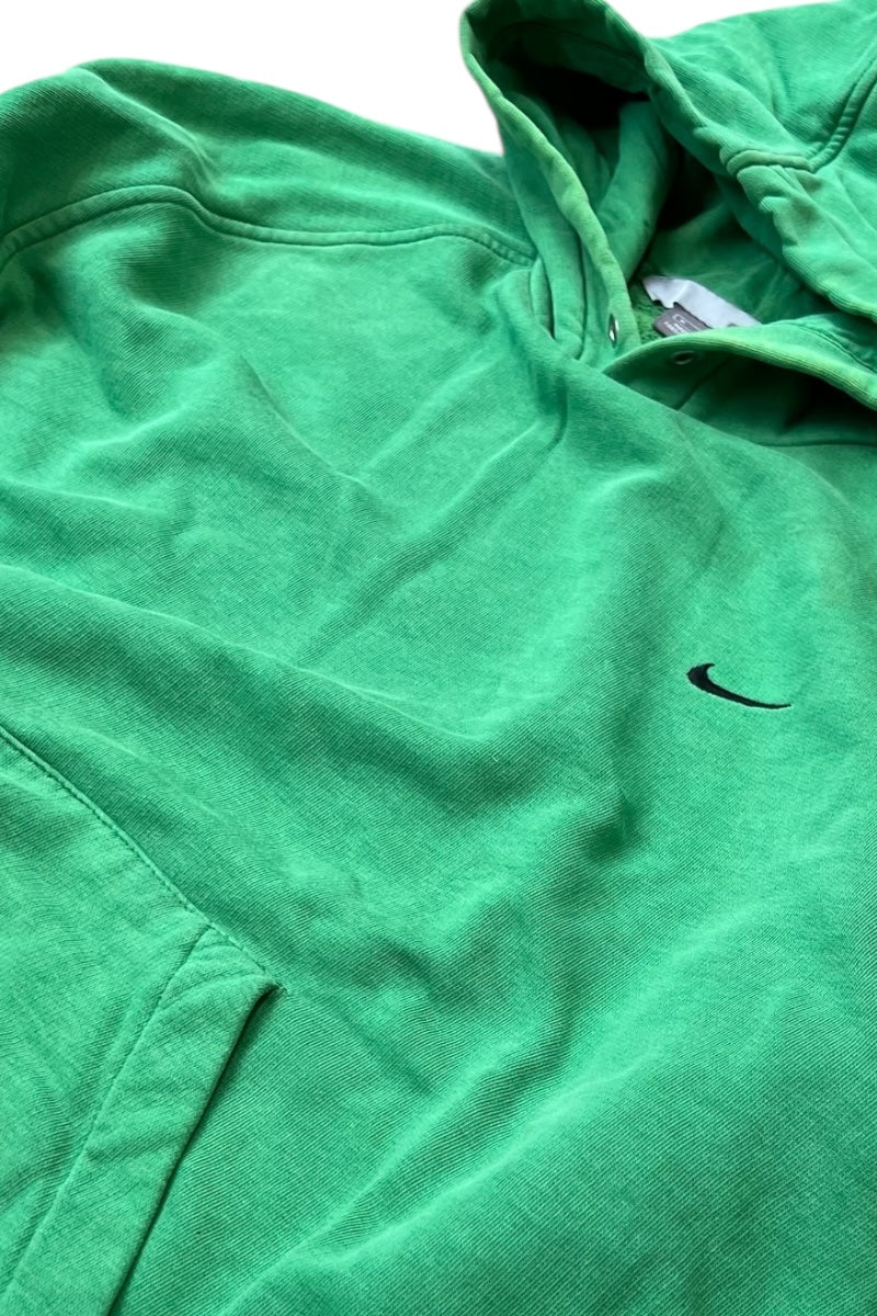 Y2K EARLY 00'S ONE POINT LOGO SWEAT HOODIE / GREEN [SIZE: M USED]