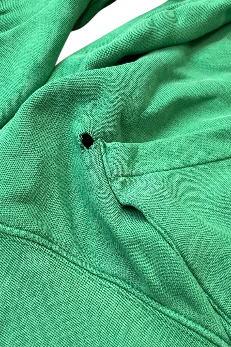 Y2K EARLY 00'S ONE POINT LOGO SWEAT HOODIE / GREEN [SIZE: M USED]