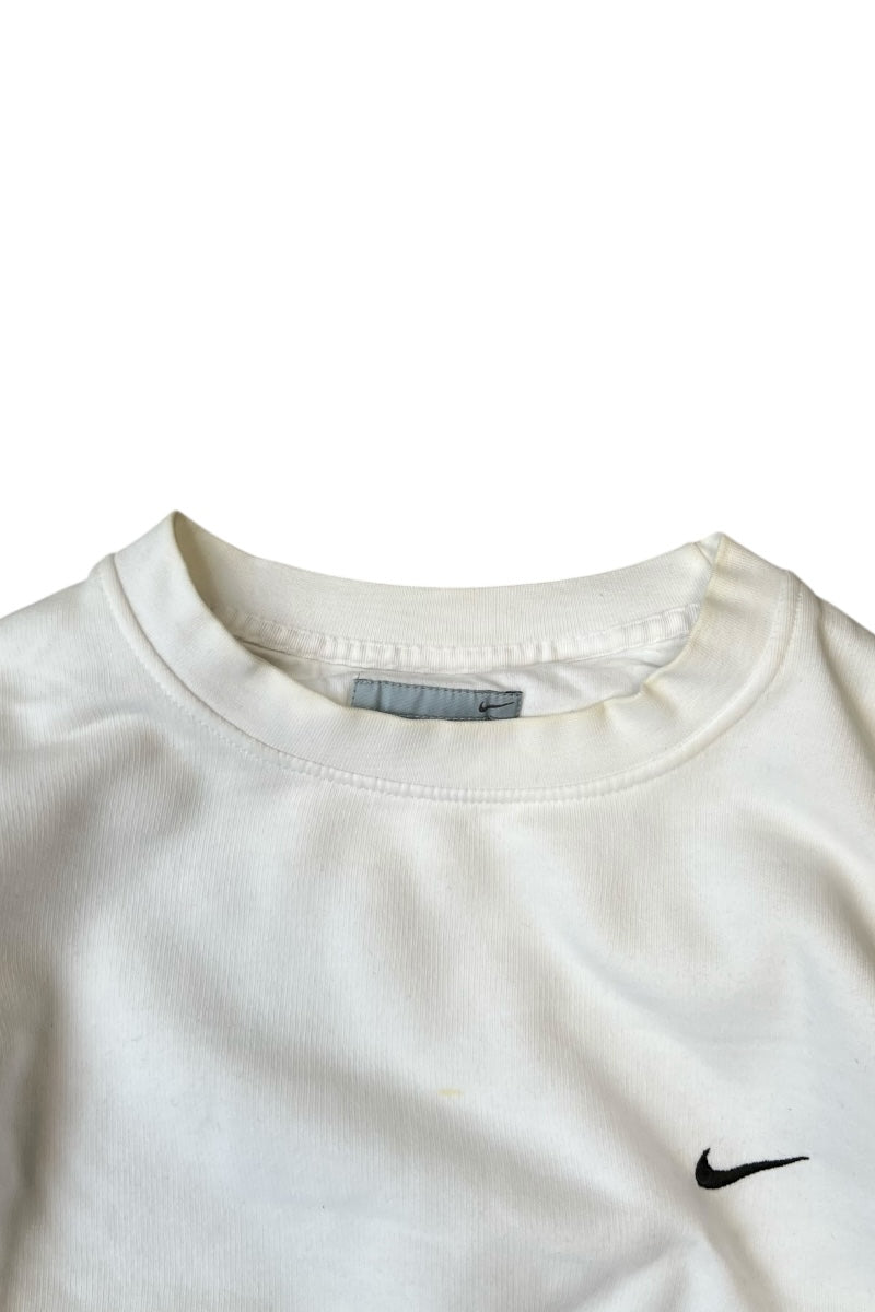 MADE IN TURKEY Y2K EARLY 00'S ONE POINT LOGO SWEATSHIRT / WHITE [SIZE: L USED]