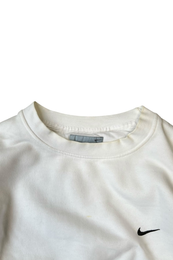 MADE IN TURKEY Y2K EARLY 00'S ONE POINT LOGO SWEATSHIRT / WHITE [SIZE: L USED]
