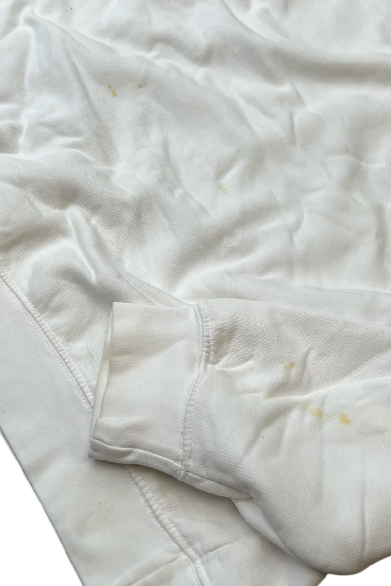 MADE IN TURKEY Y2K EARLY 00'S ONE POINT LOGO SWEATSHIRT / WHITE [SIZE: L USED]