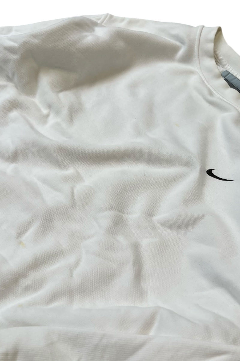 MADE IN TURKEY Y2K EARLY 00'S ONE POINT LOGO SWEATSHIRT / WHITE [SIZE: L USED]