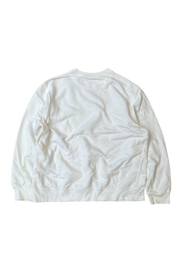 MADE IN TURKEY Y2K EARLY 00'S ONE POINT LOGO SWEATSHIRT / WHITE [SIZE: L USED]