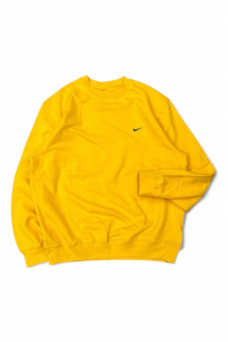 Y2K EARLY 00'S ONE POINT LOGO SWEATSHIRT / YELLOW [SIZE: L USED]