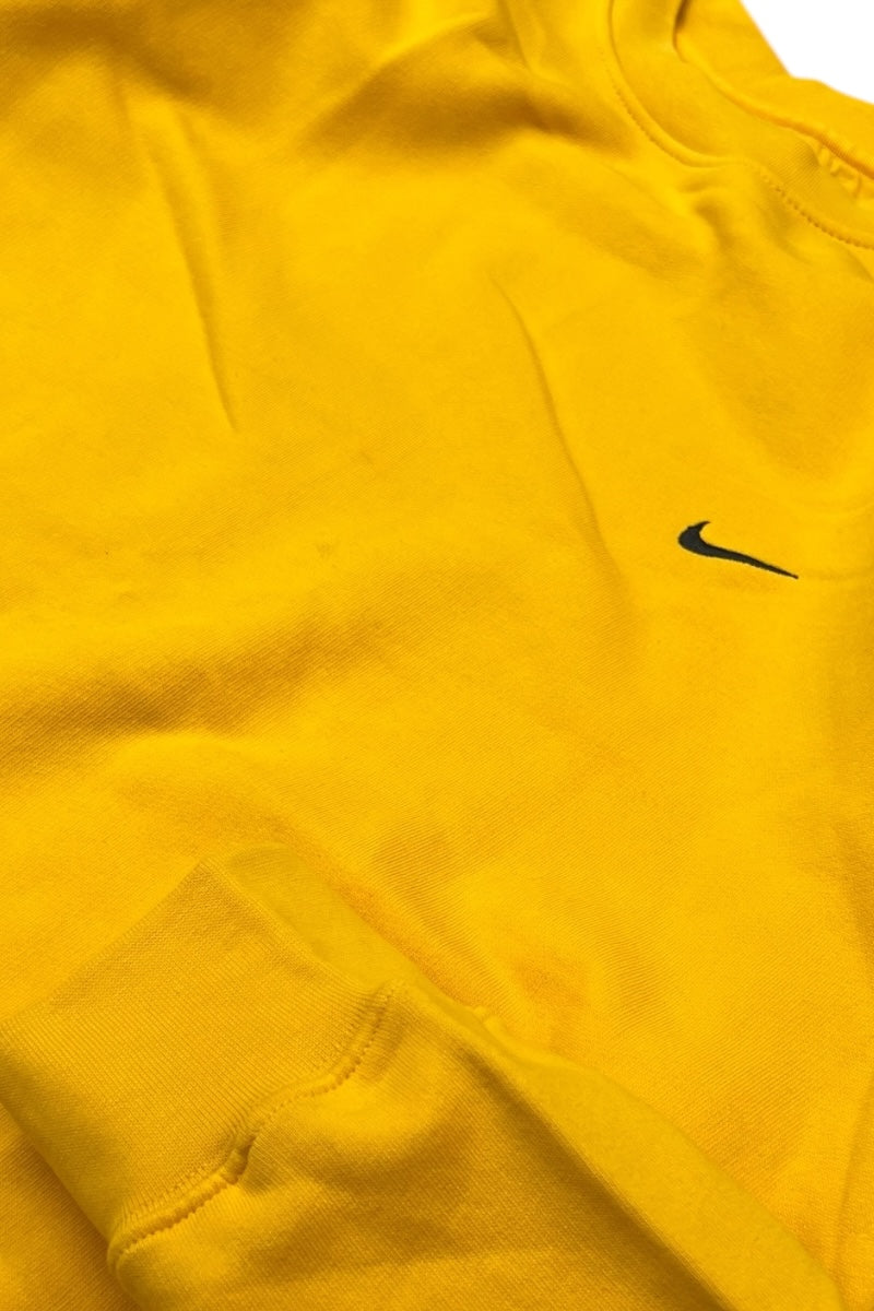 Y2K EARLY 00'S ONE POINT LOGO SWEATSHIRT / YELLOW [SIZE: L USED]