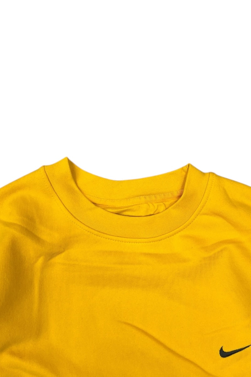 Y2K EARLY 00'S ONE POINT LOGO SWEATSHIRT / YELLOW [SIZE: L USED]
