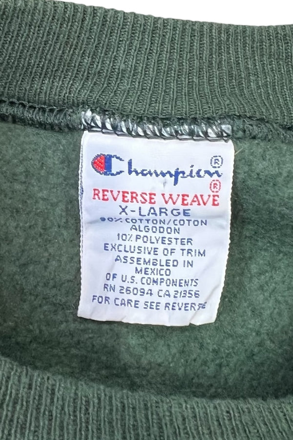 90'S ONE POINT REVERSE WEAVE SWEATSHIRT / GREEN [SIZE: XL USED]