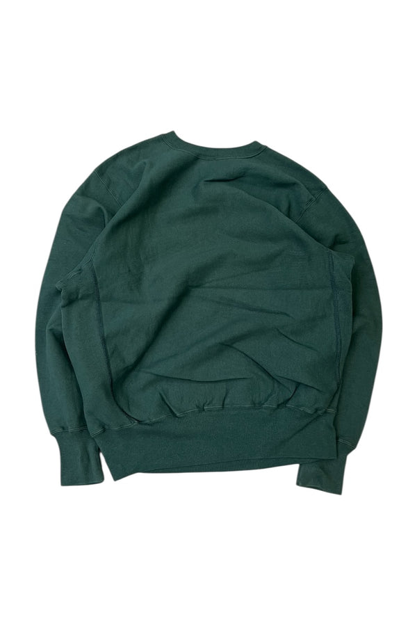 90'S ONE POINT REVERSE WEAVE SWEATSHIRT / GREEN [SIZE: XL USED]