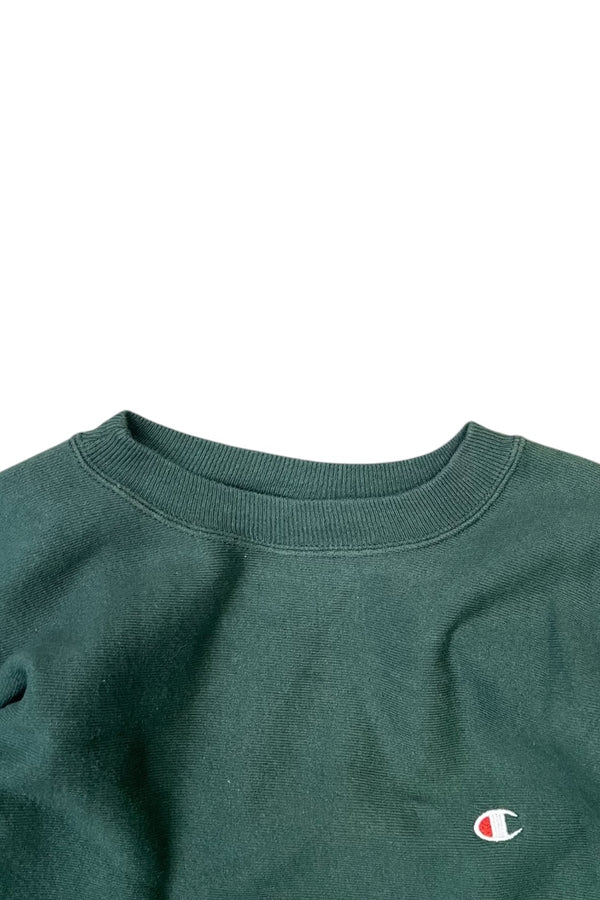 90'S ONE POINT REVERSE WEAVE SWEATSHIRT / GREEN [SIZE: XL USED]