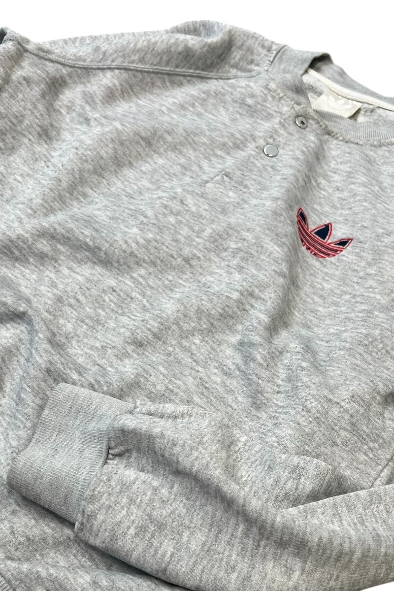 80'S HENRY NECK SWEATSHIRT / GRAY [SIZE: S USED]