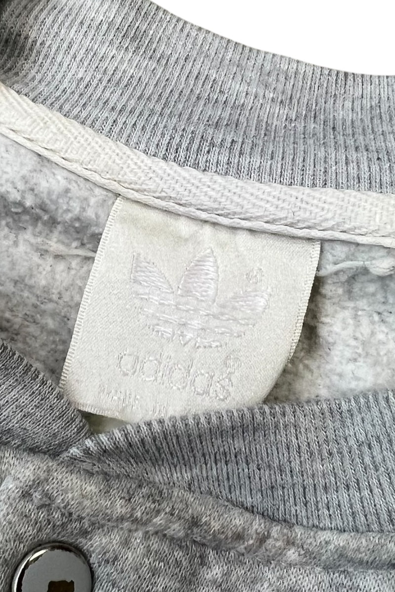 80'S HENRY NECK SWEATSHIRT / GRAY [SIZE: S USED]