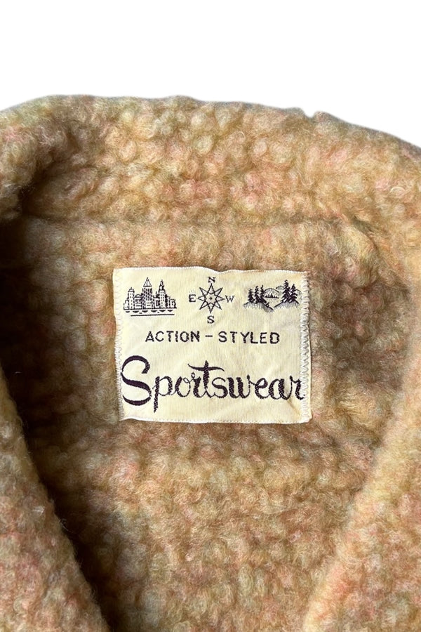 60'S CORDUROY BOA JACKET / BEIGE [SIZE: S USED]