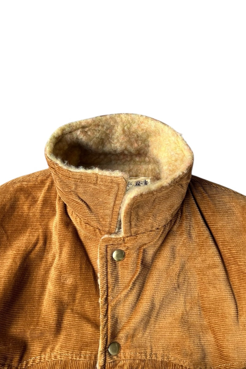 60'S CORDUROY BOA JACKET / BEIGE [SIZE: S USED]