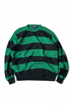 画像をギャラリービューアに読み込む, 90&#39;S BORDER COTTON KNIT SWEATER / GREEN [SIZE: L USED]
