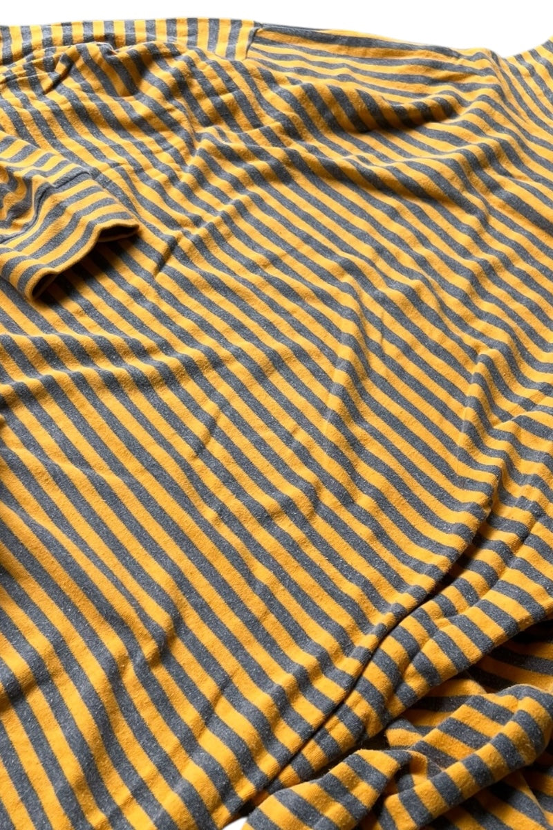 88-90'S L/S BORDER TURTLE NECK T-SHIRT / YELLOW [SIZE: XL USED]