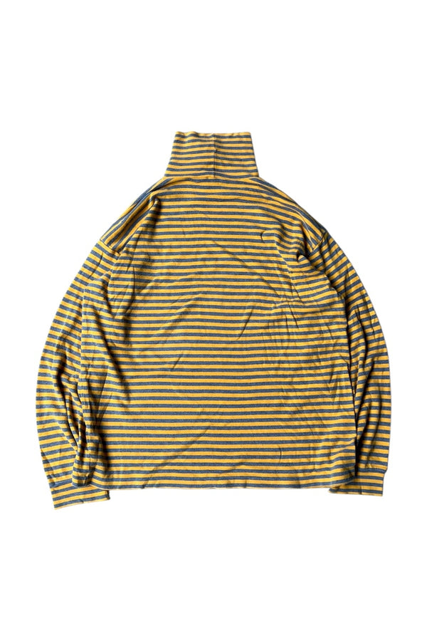 88-90'S L/S BORDER TURTLE NECK T-SHIRT / YELLOW [SIZE: XL USED]